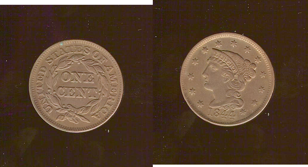 USA 1 cent 1844 gVF